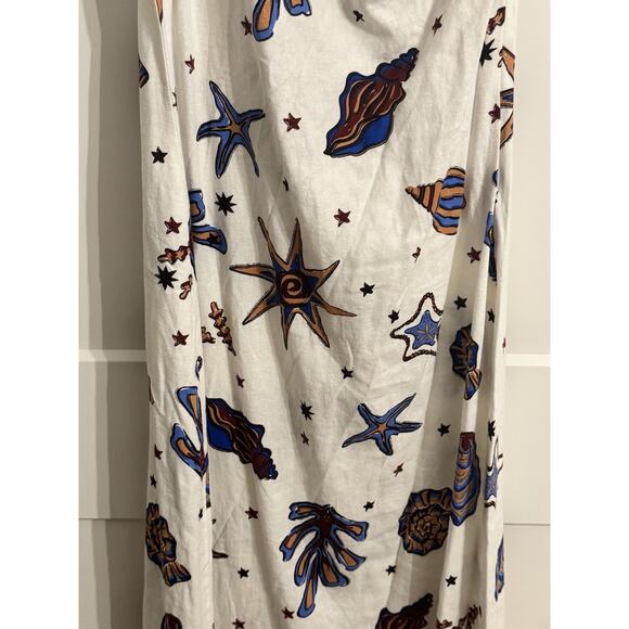 C&C California Linen Blend Tropical Print One Shoulder Maxi Dress Sz S Resort - Picture 2 of 7